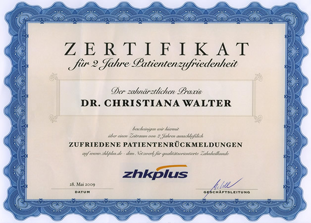 Urkunde ZHKplus